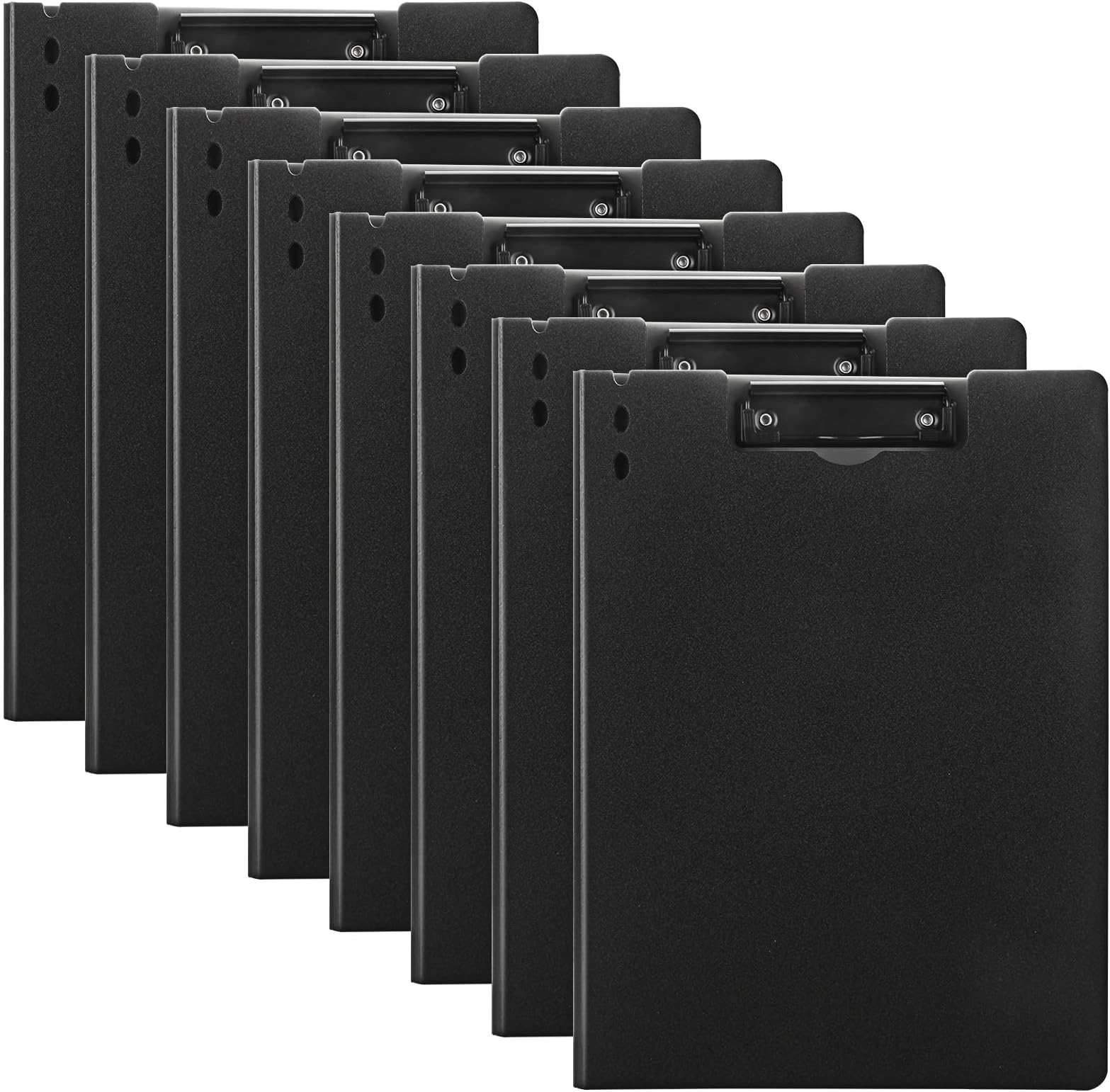 CYEER 8 Pcs A4 Clipboard Folder, Black Clipboard A4 with Plastic Cover