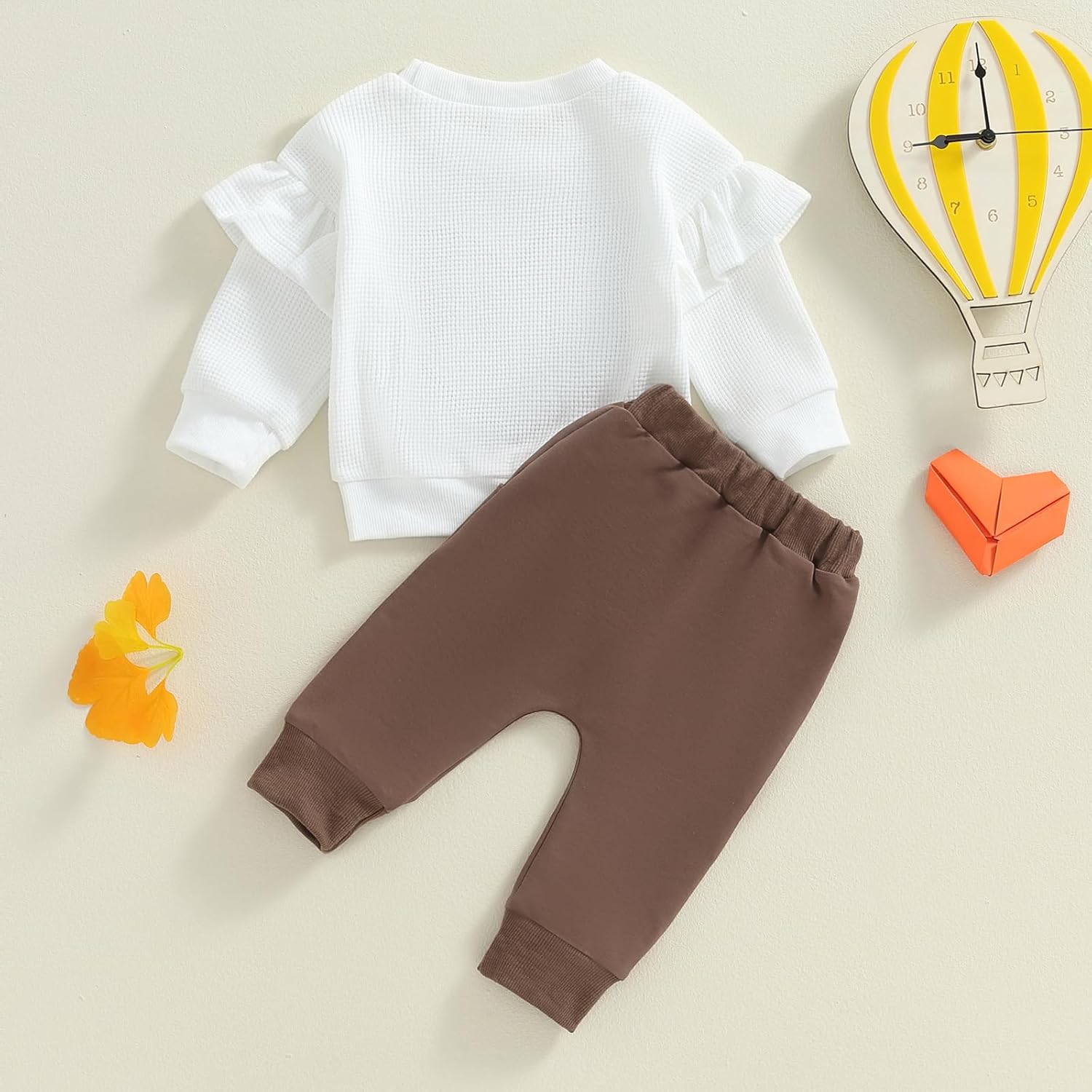 Toddler Baby Girl Valentines Outfit BE MINE Heart Long Sleeve Pullover Tops Flare Pants Set Spring Clothes - Image 4