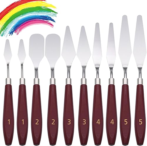 Miniatura 1 de Juego de cuchillos de paleta, 5910 cuchillos de paleta de acero inoxidable, juego de cuchillos profesionales con mango de madera acrílica para