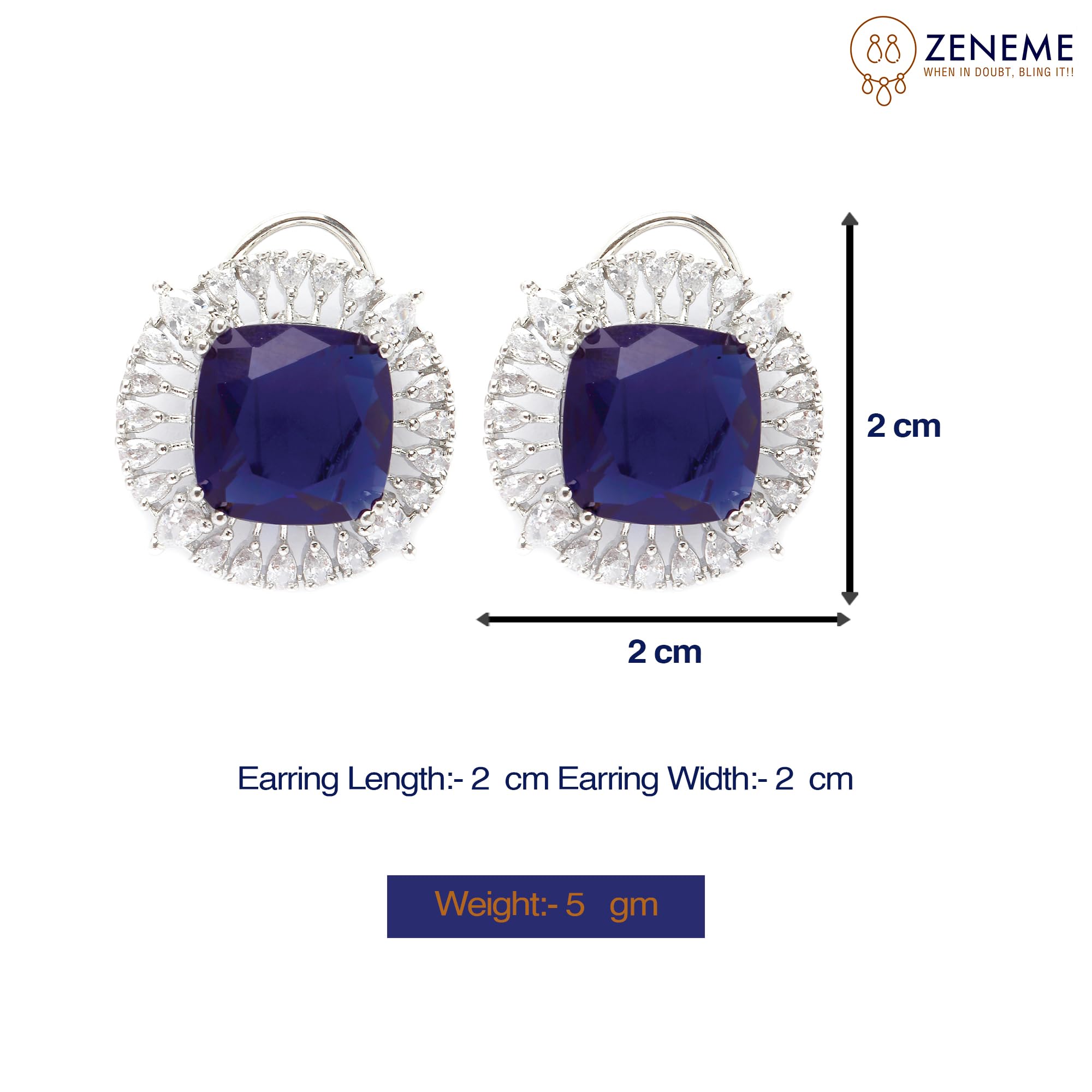 Rhodium-Plated Diamond Stud Earrings
