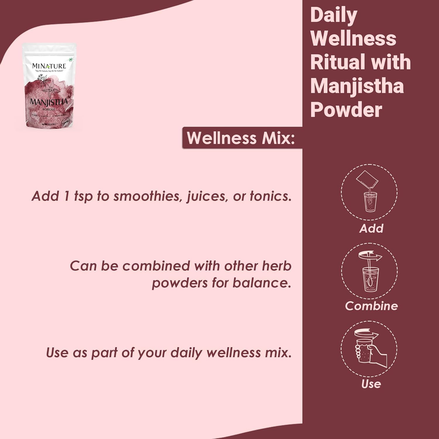 minature Manjistha Powder (Rubia CORDIFOLIA) Powder (227g / (1/2 lb) / 8 Ounces) |Detoxify| Beneficial for Hair and Skin | Resealable Zip Lock Pouch - Image 5