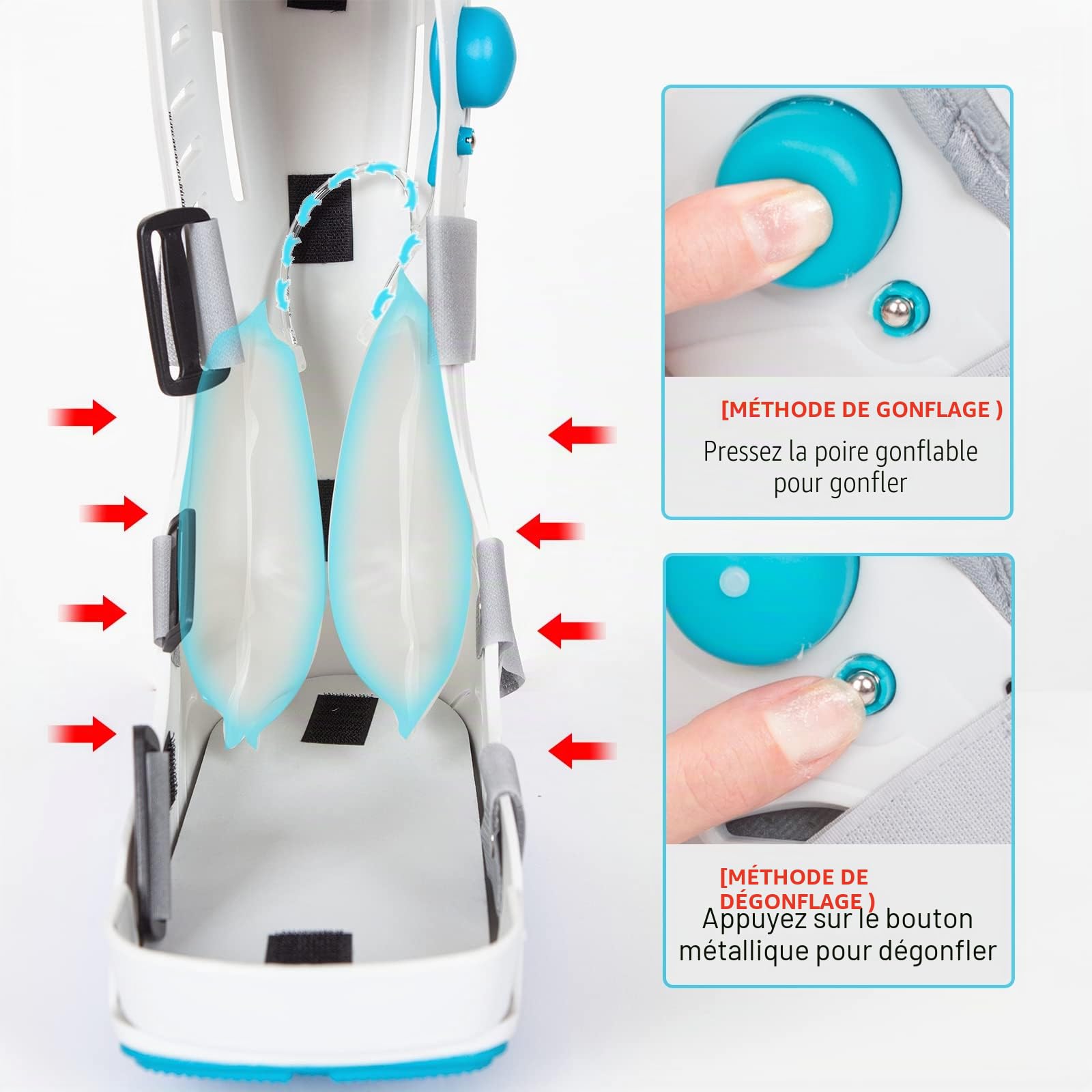 Bottes de marche gonflables orthopédiques pour entorse cheville récupération douleur pied fracture stress