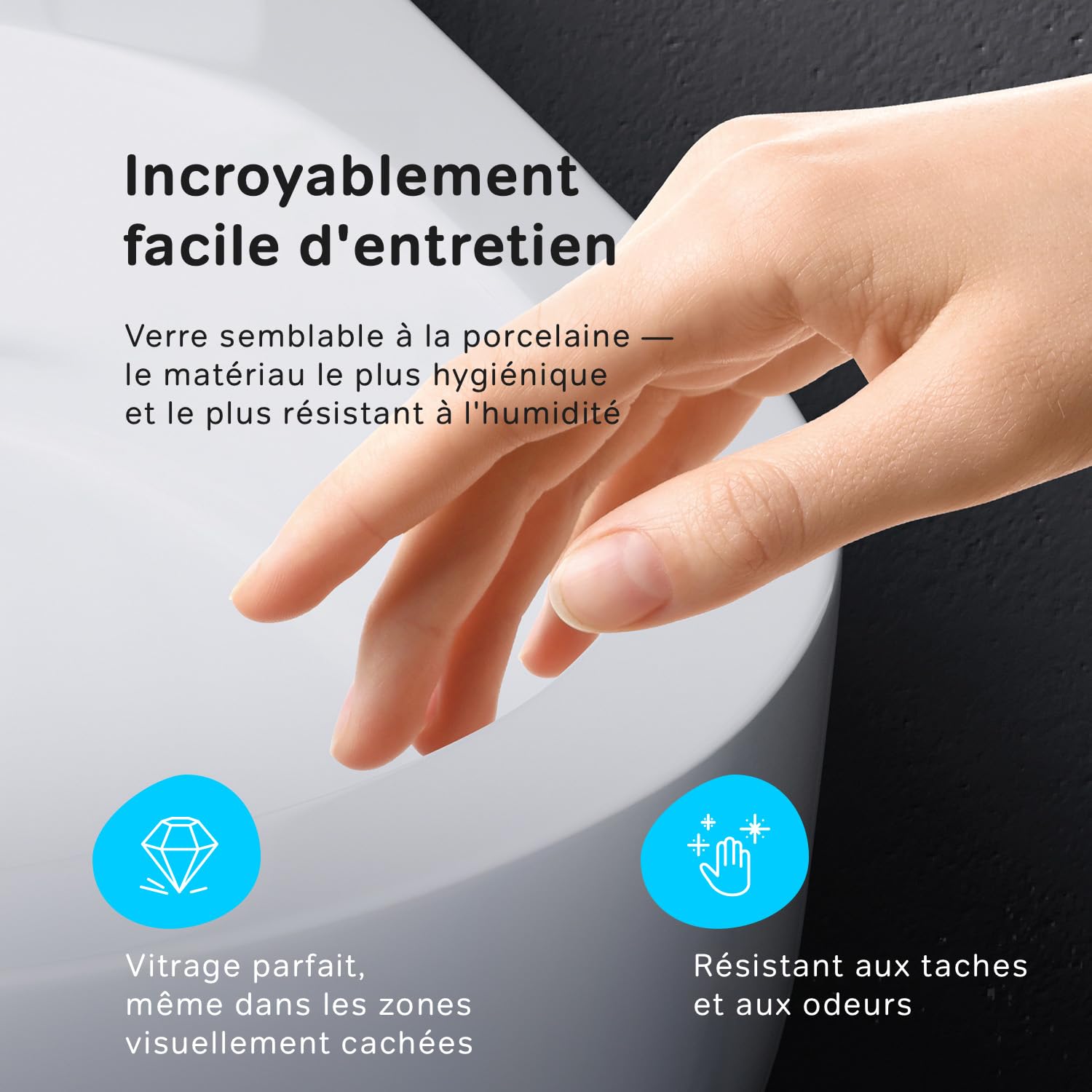 AM.PM CTA1700SC Hit FlashClean WC suspendu sans bord avec abattant WC suspendu sans rebord de chasse d'eau avec abattant WC suspendu sans bord en céramique Blanc