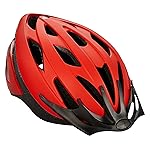 Schwinn Thrasher Helmet for Adults, Red, Size 58-62 cm, for Riders Ages 14+, Lightweight Microshell, Adjustable Dial and Straps, Interior Padding, 20 Air Vents, Removable Visor, Adult Bike Helmet