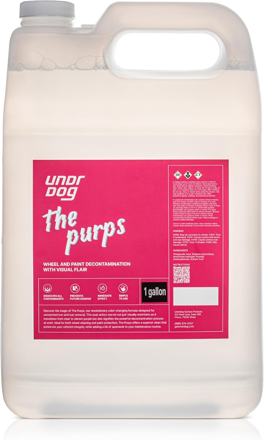 Undrdog The Purps: Iron & Rust Remover - Wheel and Paint Decontamination with Visual Flair (1 gallon)
