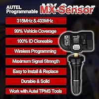 Vista 2 de Autel Sensores TPMS - Sensores MX programables, 315 MHz/433 MHz, universales (20 piezas, válvulas de goma), programados por TPMS Tool