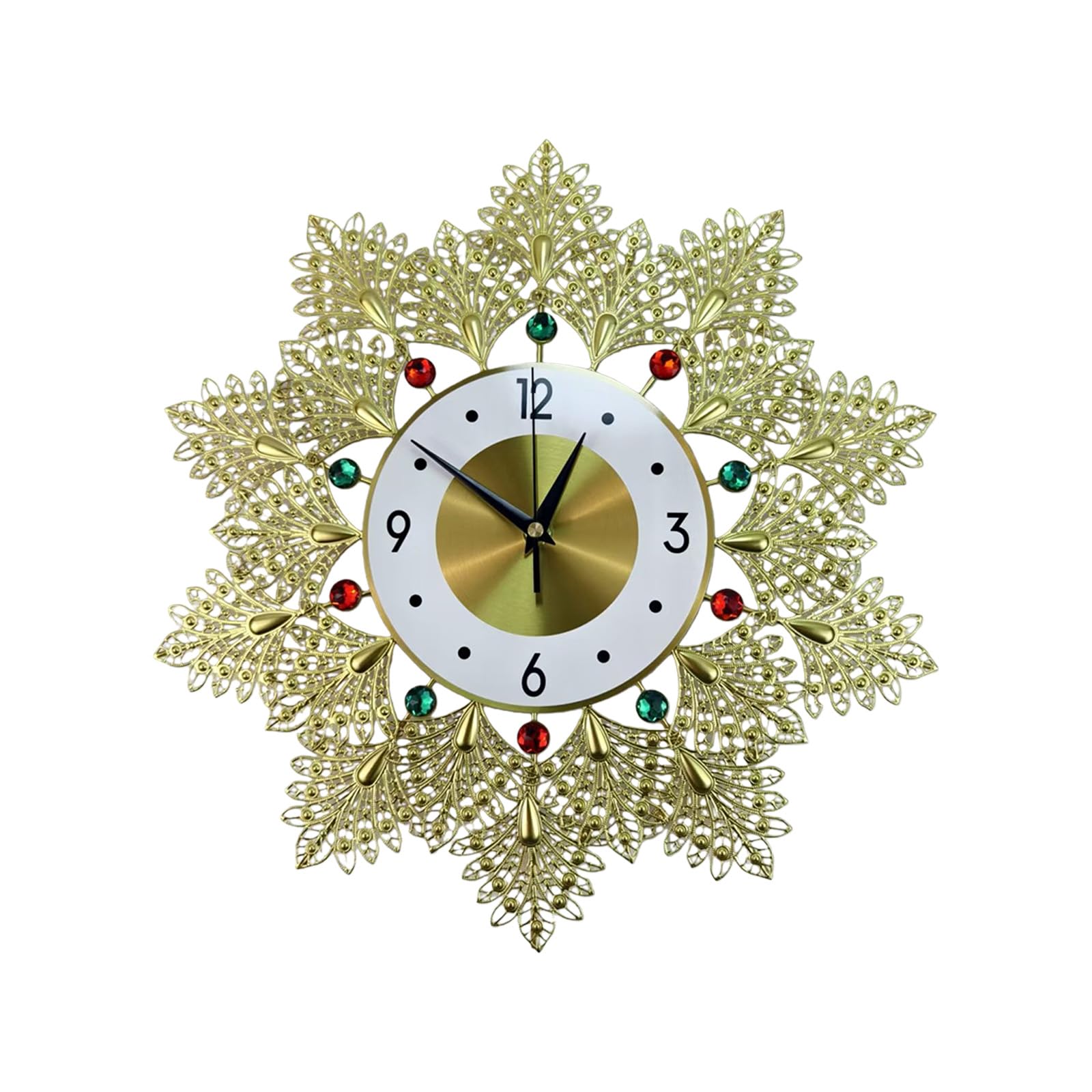 Elnwnnkc Crystal Leaves Wall Clock Silents None Ticking Clocks Decorative Large Modern Wall Clock for Living Room Bedroom Decors Large Modern for Living Room