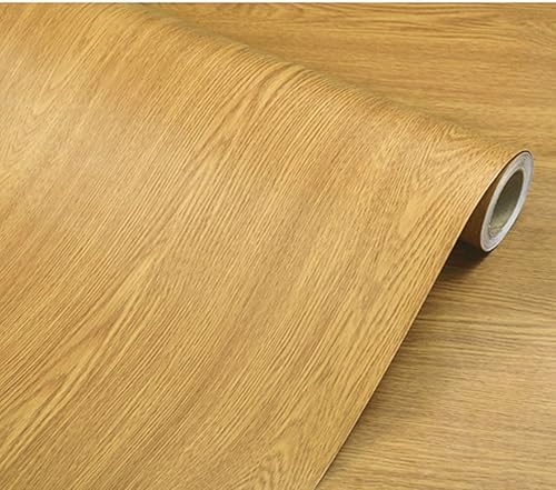 Papel adhesivo de grano de madera para despegar y pegar, calcomanías para muebles, papel tapiz, armarios, estantes, 15.8 x 98 pulgadas (amarillo-2)