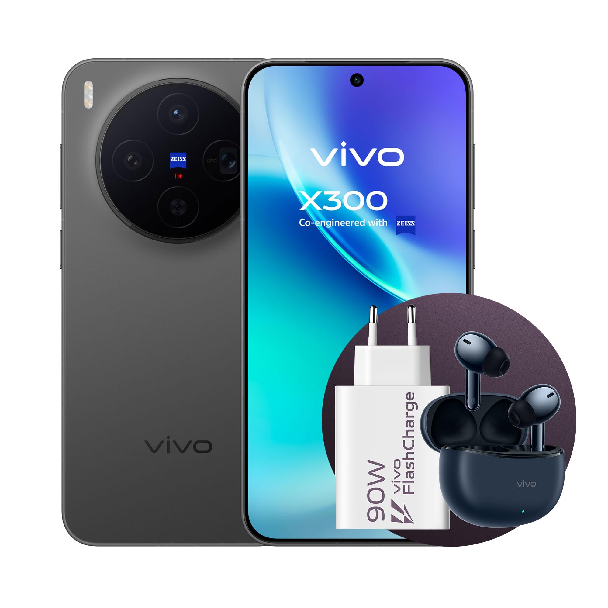 vivo X300 5G, Cameraphone con fotocamera principale ZEISS da 200 MP, 16+16GB RAM，512GB ROM, schermo piatto da 6,31 pollici, Dimensity 9500, IP68 e IP69, NFC