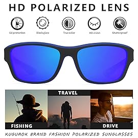 KUGUAOK Polarized Sports Sunglasses for Men Driving Cycling Fishing Sun Glasses 100% UV Protection Goggles