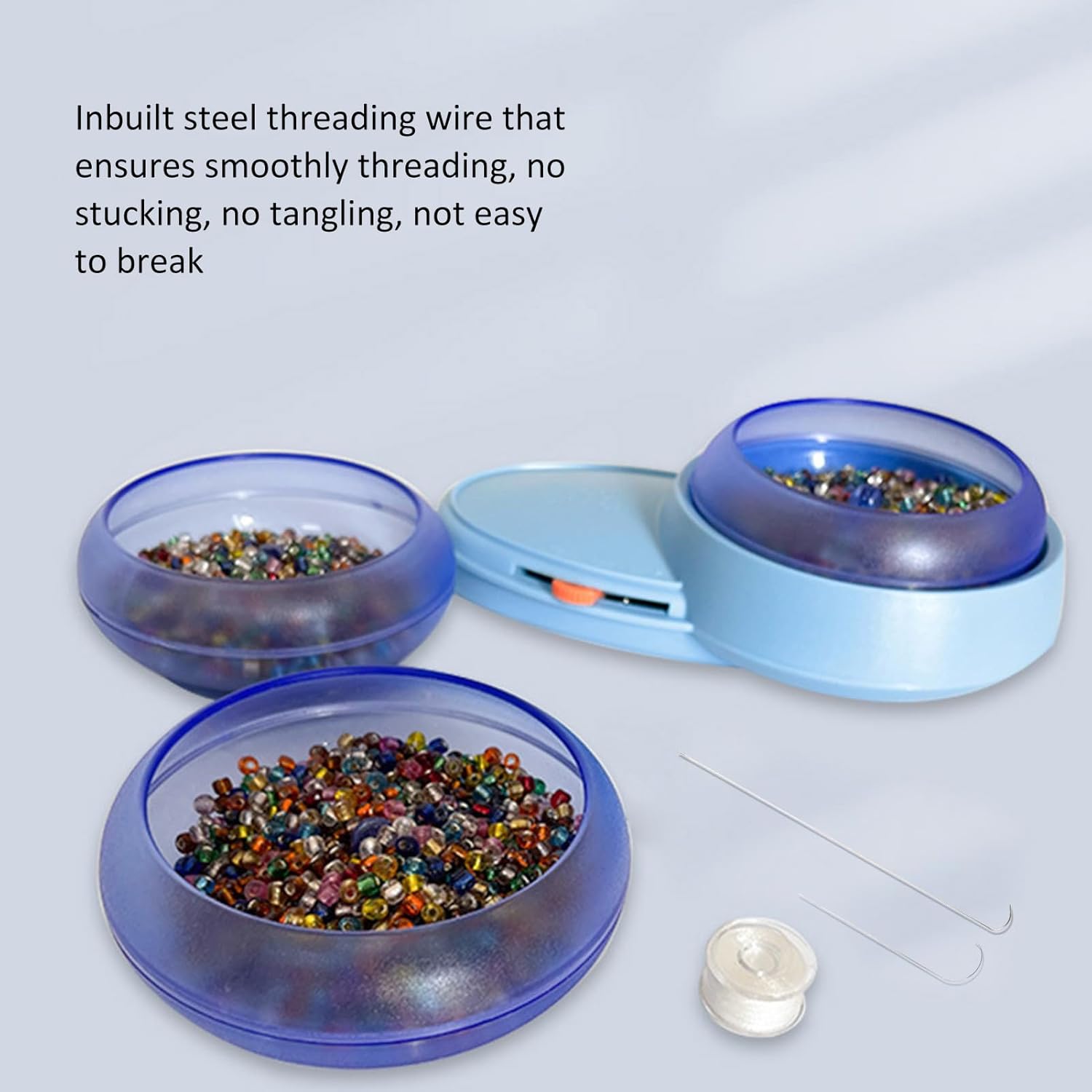 Electric Bead Spinner Kit - Large Capacity High Smoothness Bead Maker Bowl Spin Bead Loader for DIY Seed Beads, Waist Beads, Bracelets, Necklaces, Jewelry Making, Flip Top Design