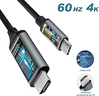 Vista 2 de Cable USB C a HDMI para iPhone 15 Pro/Max 4K, S24/S23/S22/S21/Note 20 a Cable HDMI, Cable Adaptador USB C a HDMI para Samsung Galaxy, MacBook