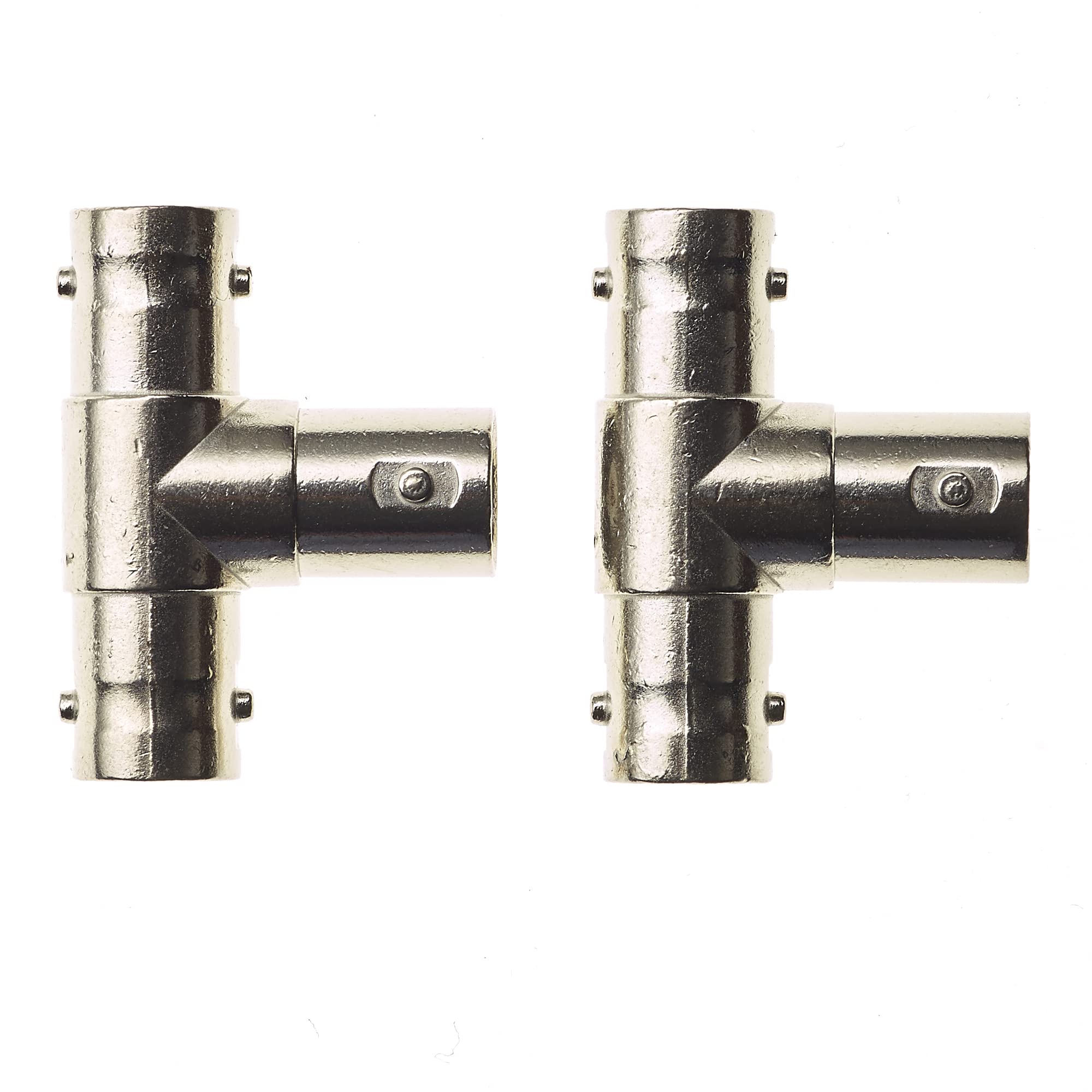 BNC-T-Splitter Adapter – 3-Wege-Splitter Für CCTV, Video & WLAN, Messing Vernickelt, 2 Stück Im Set