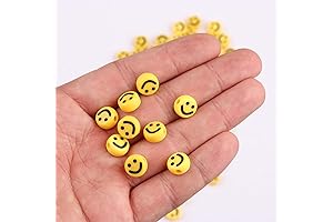100pcs Smiley Face Clay Beads: Brighten Your Jewelry Creations