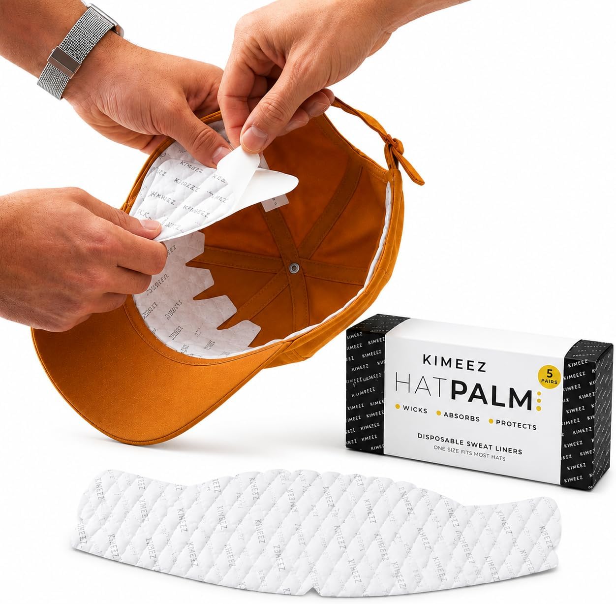 Disposable Hat Sweat Liners for Caps – Hat Liners Sweat ,Makeup & Odor Protection | Thin & Comfortable, Fits Most Hats & caps (Gray) | Ideal for Sports, Travel, Work, and Everyday Wear (5 Pack)