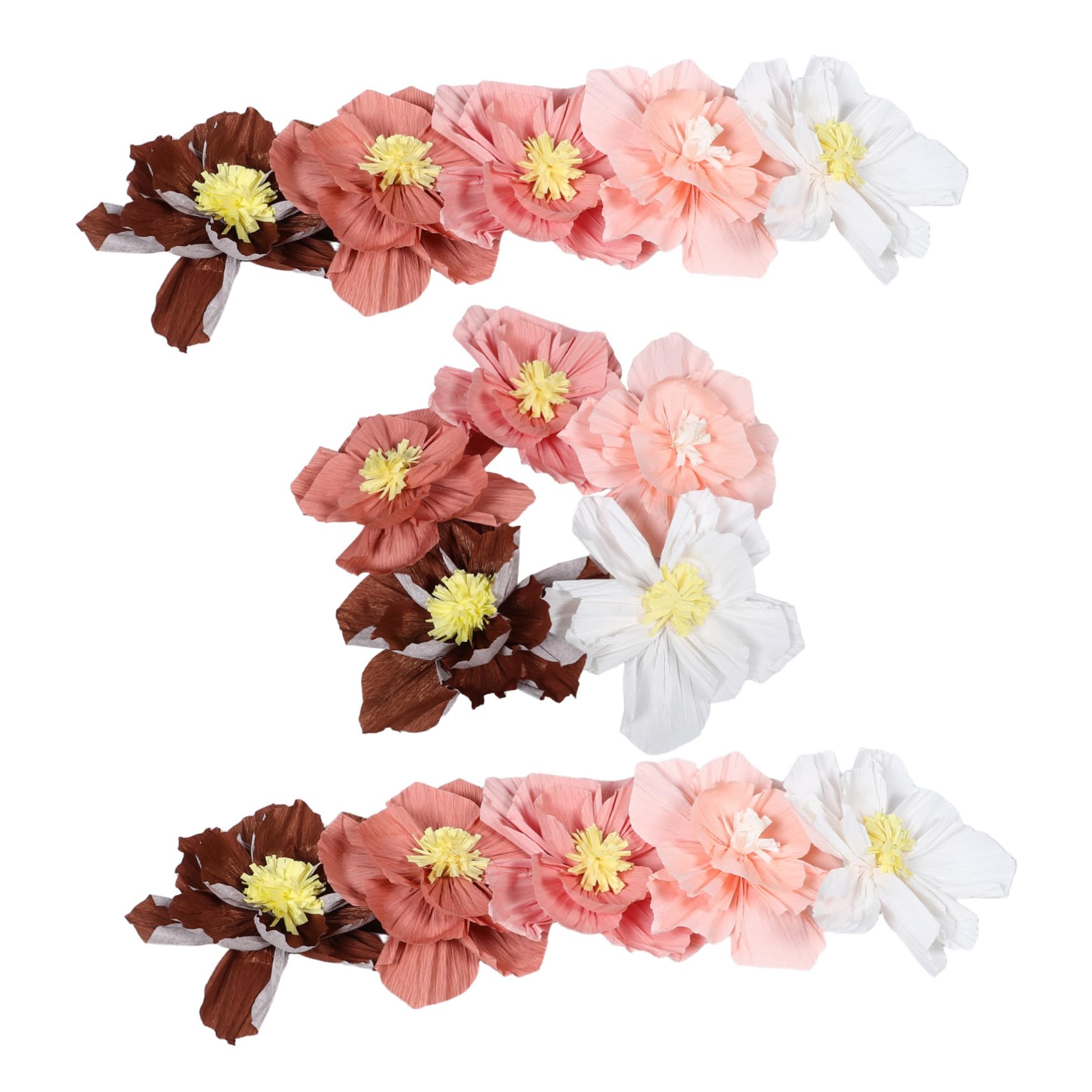 Fleurs géantes en papier de décoration murale pour mariage | Lot de 15 pièces décoratives