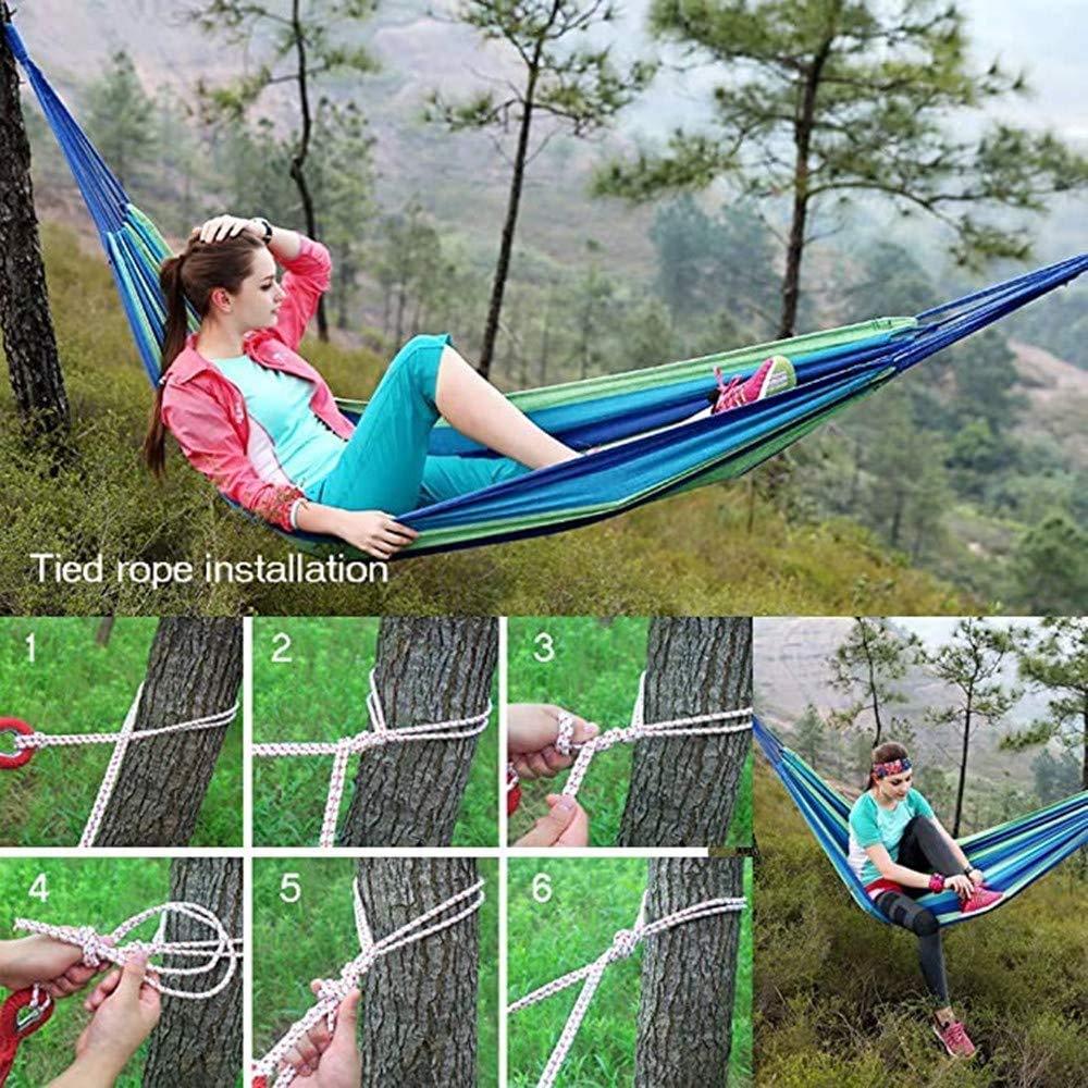 Tragbare Hängematte aus Baumwolle, geeignet zum Aufhängen von langlebigen Hängematten, perfekt für Camping im Freien/Innenbereich, mit hängenden