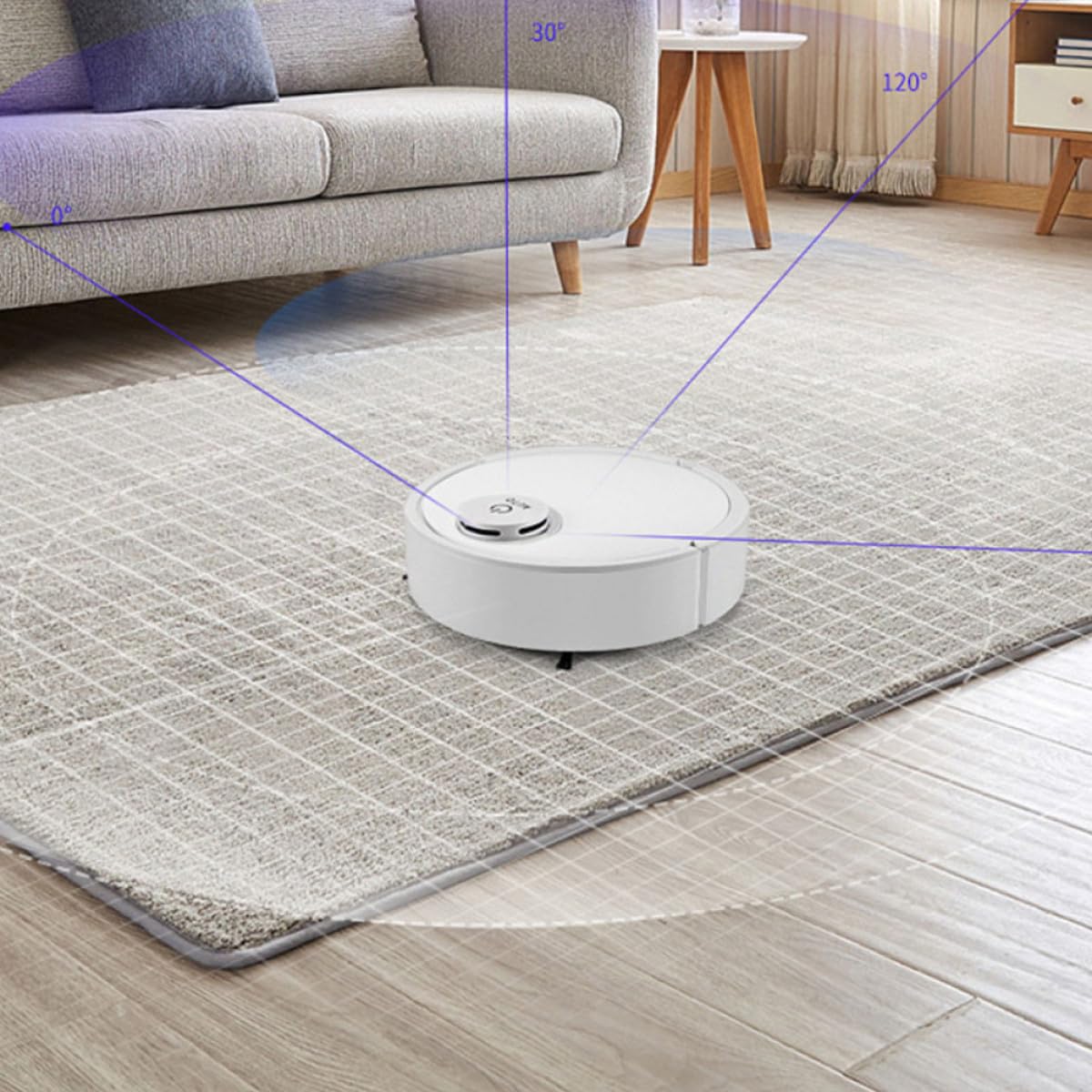 ABOOFAN Robot Barredor 3000 Mah para Suelos Planos Mármol, Aspiradora Función de Recogida de Polvo y Basura