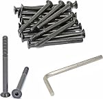 iexcell 100 Pcs M3 x 12 Alloy Steel 10.9 Grade Hex Socket Flat Head Cap Screws Bolts Assortment Kit, Black Oxide Finish