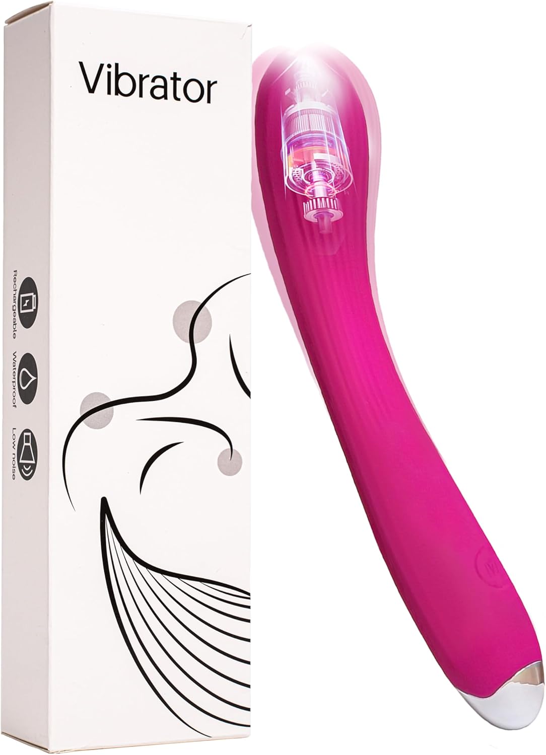 Silicone Soft Vibrating Dildo Massager for Clitoral and Anal Stimulation with 10 Vibration Patterns Adult Sex Toys for Women and Couples (Rosy red)