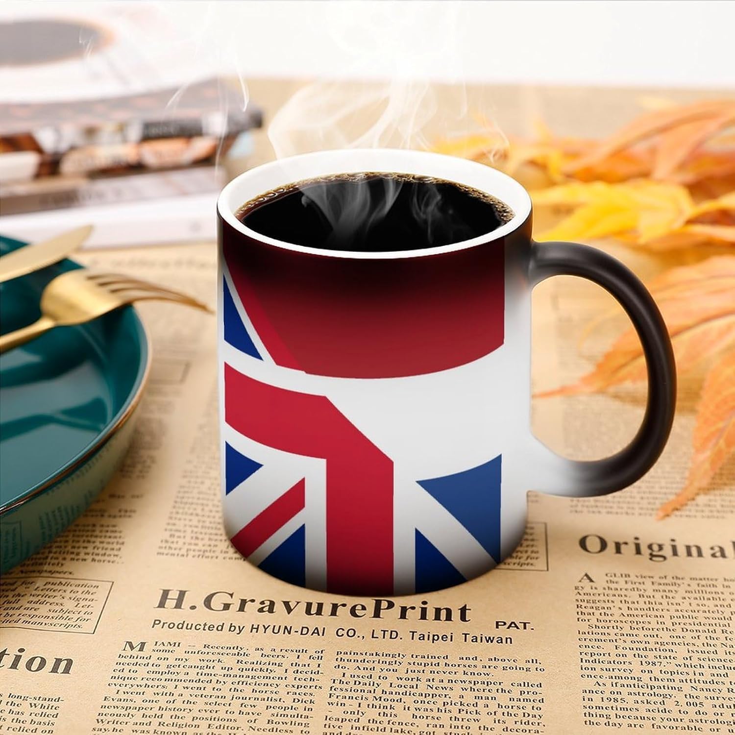 Birtish And Netherlands Flag Funny Color Changing Coffee Mug Ceramic Magic Cup Personalized Discoloration Tea Mugs