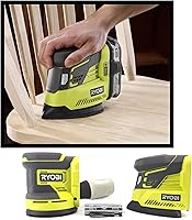 Vista 6 de Ryobi - Paquete de lijadora inalámbrica, 18 voltios ONE+ con lijadora orbital aleatoria Ryobi de 5 pulgadas, lijadora de esquina con acabado de gato