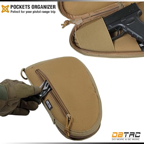 Miniatura 6 de DBTAC - Funda para pistola acolchada individual con cremallera bloqueable, parche extraíble y reflectante para caza al aire libre, longitud