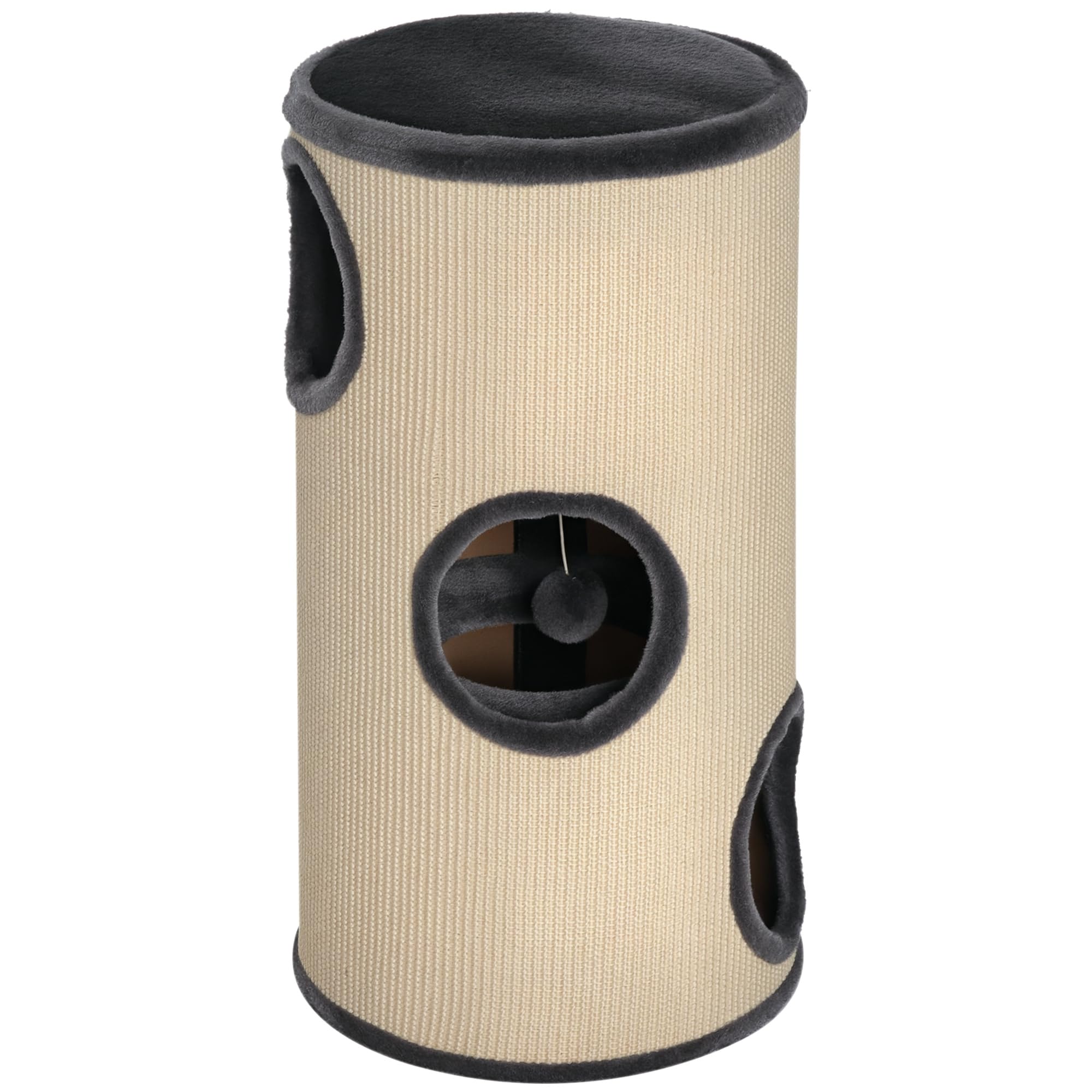 Pawhut 70cm Height Cat Post Tree Scratching Barrel Sisal Activity Center Condo Kitten Bed Scratcher Climbing Climber Play House