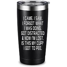 Funny Gift for Men Him, Elderly Senior Citizen Coffee Mug 20oz Tumbler | 18/8 stainless steel insulated tumbler laser engraved birthday gifts for men dad grandpa uncle