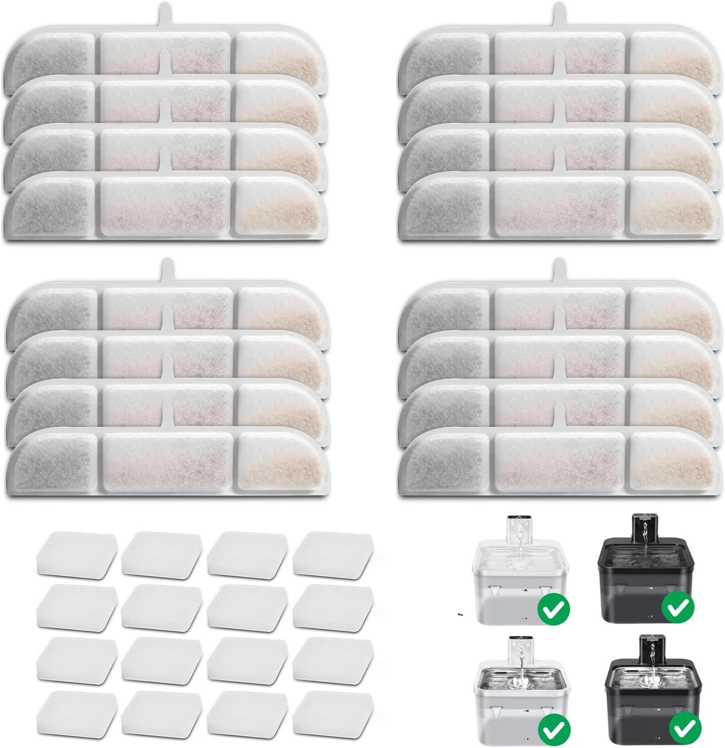 16 Filtros de Repuesto para Fuente de Agua Downy Paws Gato