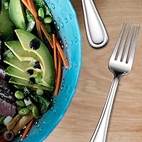 Vista 4 de Salad Forks Set of 6, Flatware Fork 7-Inch, Stainless Steel Table Forks Mirror Polishing (Silver, 6pcs-Round Handle)