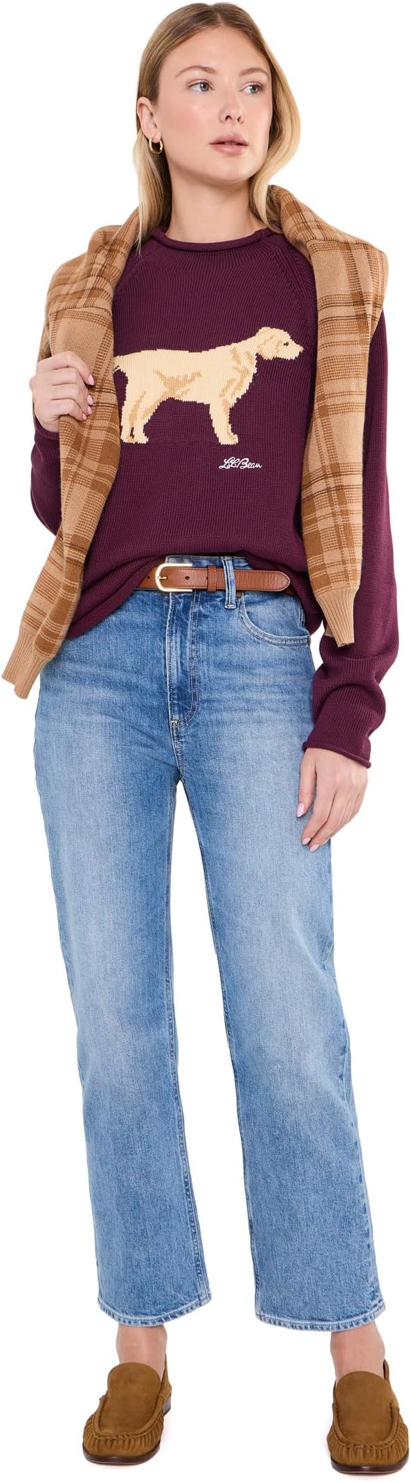Женский свитер L.L.Bean The Original Double L Rollneck Sweater Novelty Regular, цвет: Красное дерево — фото 3