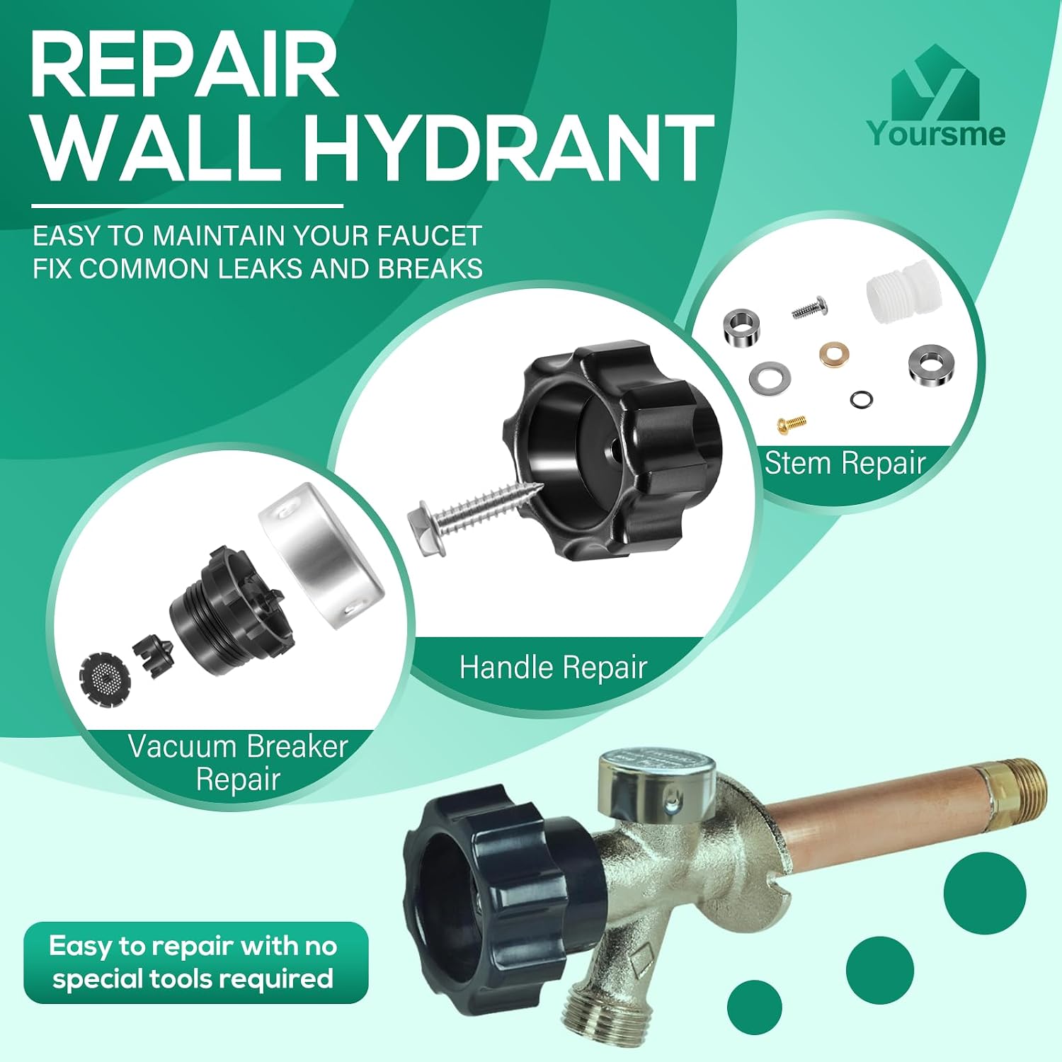 630-8500 Wall Hydrant Complete Service Repair Kit Replaces for 300, 400 & 500 Series Mansfield Style Hydrants and 300 & 400 Series Wall Hydrants