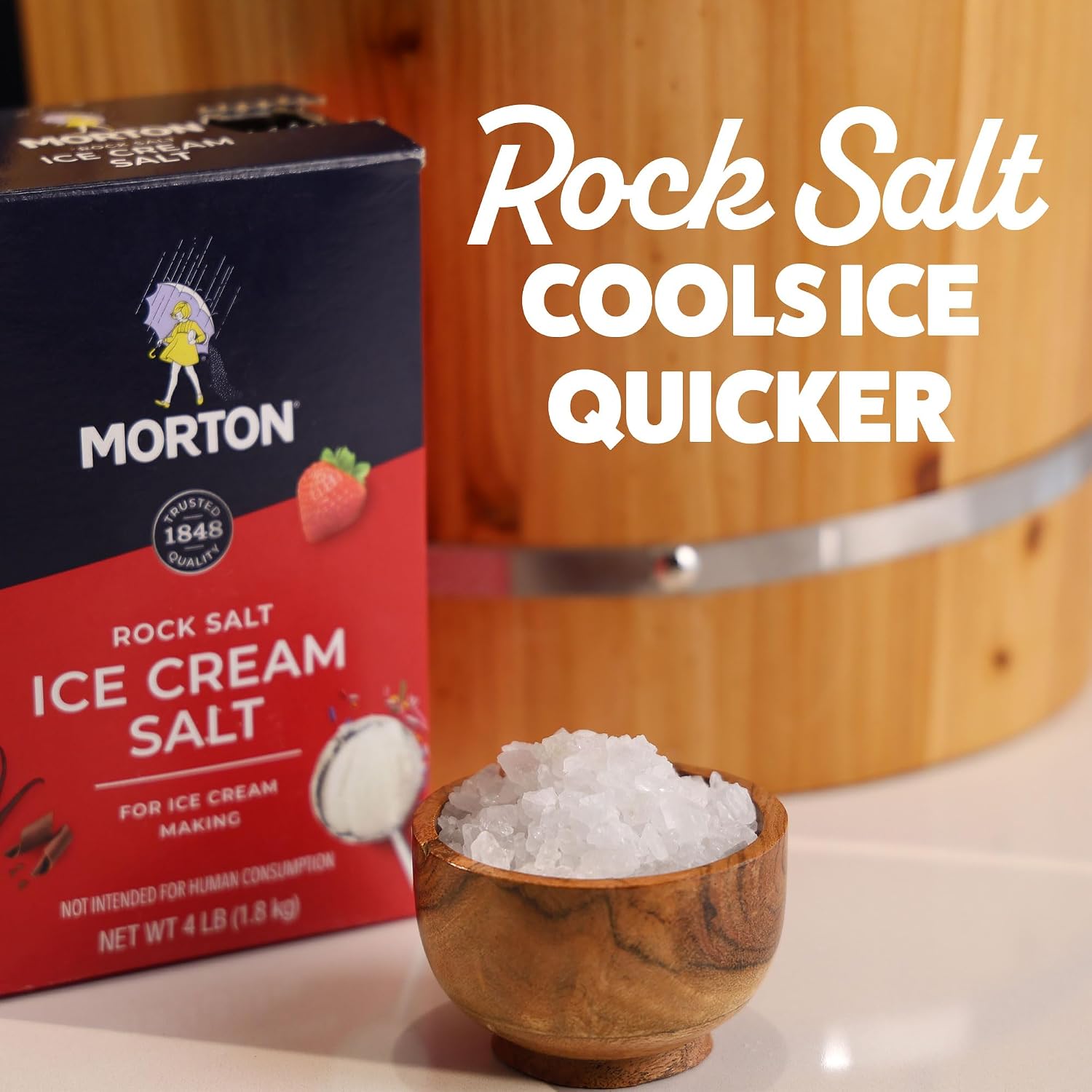 Morton Ice Cream Salt, Rock Salt for Ice Cream Maker, 4 Pounds, Pack of 4 image 4