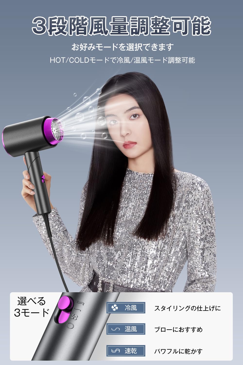Bonfeur ヘアドライヤー グレー Amazon.co.jp: 【2024業界新開発・超軽量】 ヘアドライヤー 速乾 大