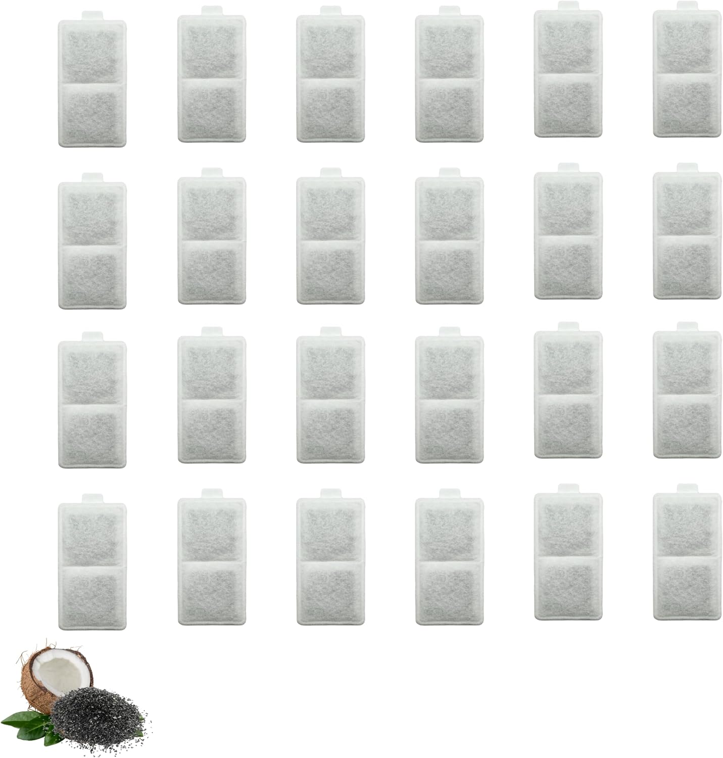 24 Packs Nispira Replacement Large Water Filter Compatible With Whisker City Automatic Pet Fountain For Cat Dog Size 5"L x 2.5"W
