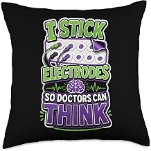 Funny EEG Tech Neurodiagnostic Technician Throw Pillow