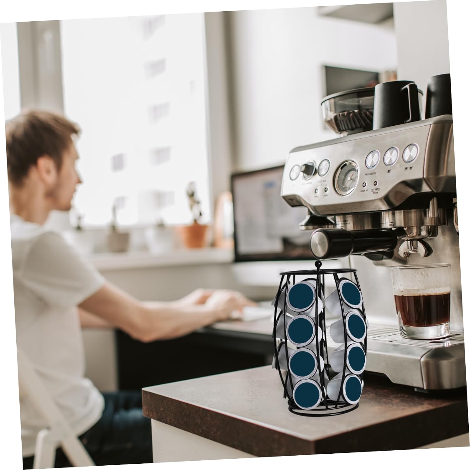 MAGICLULU Metal Coffee Pod Holder Design Organizer Home Bar Rack Espresso Machine Accessory