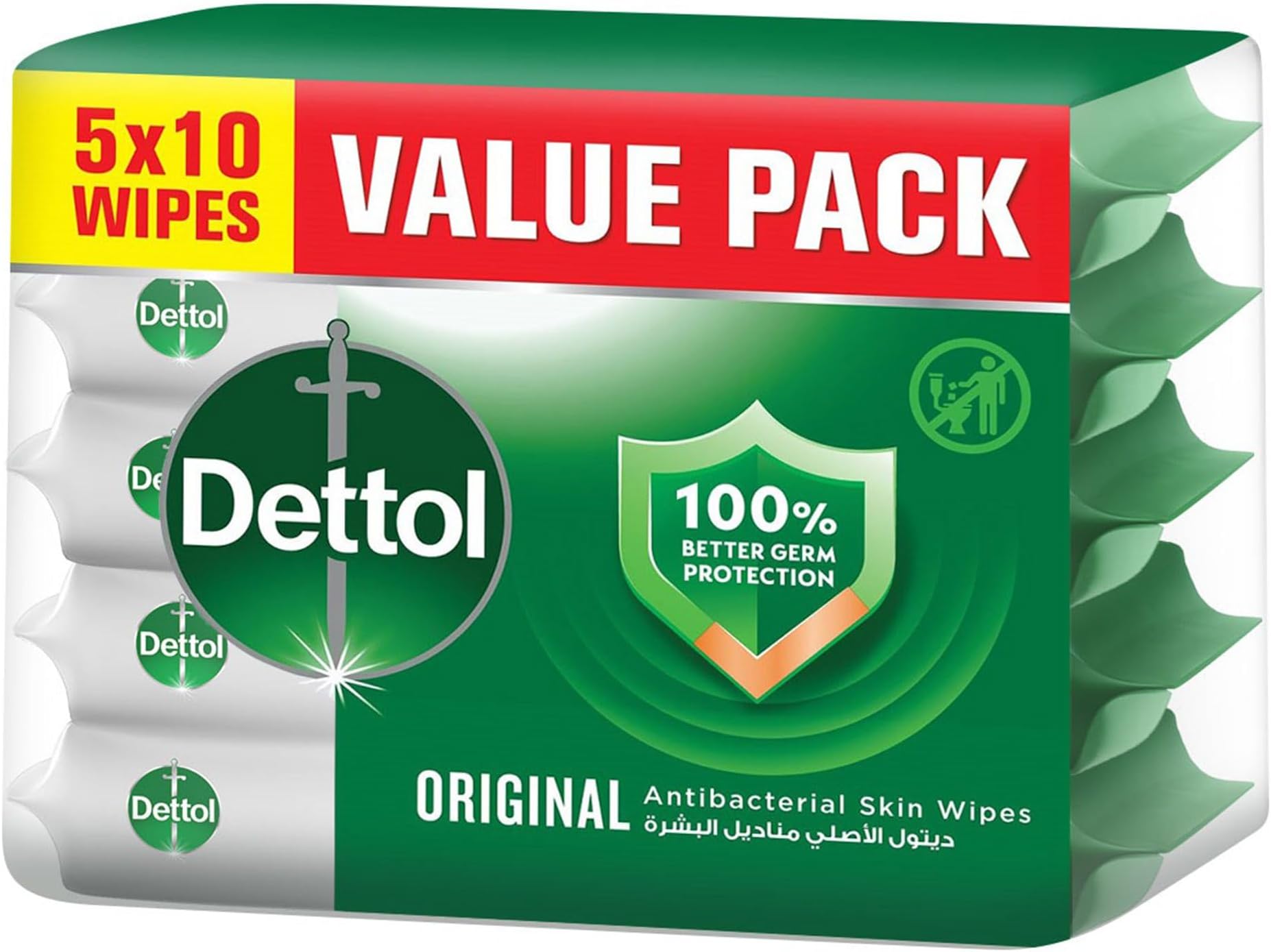 Original Antibacterial Skin Wipes 50 Count