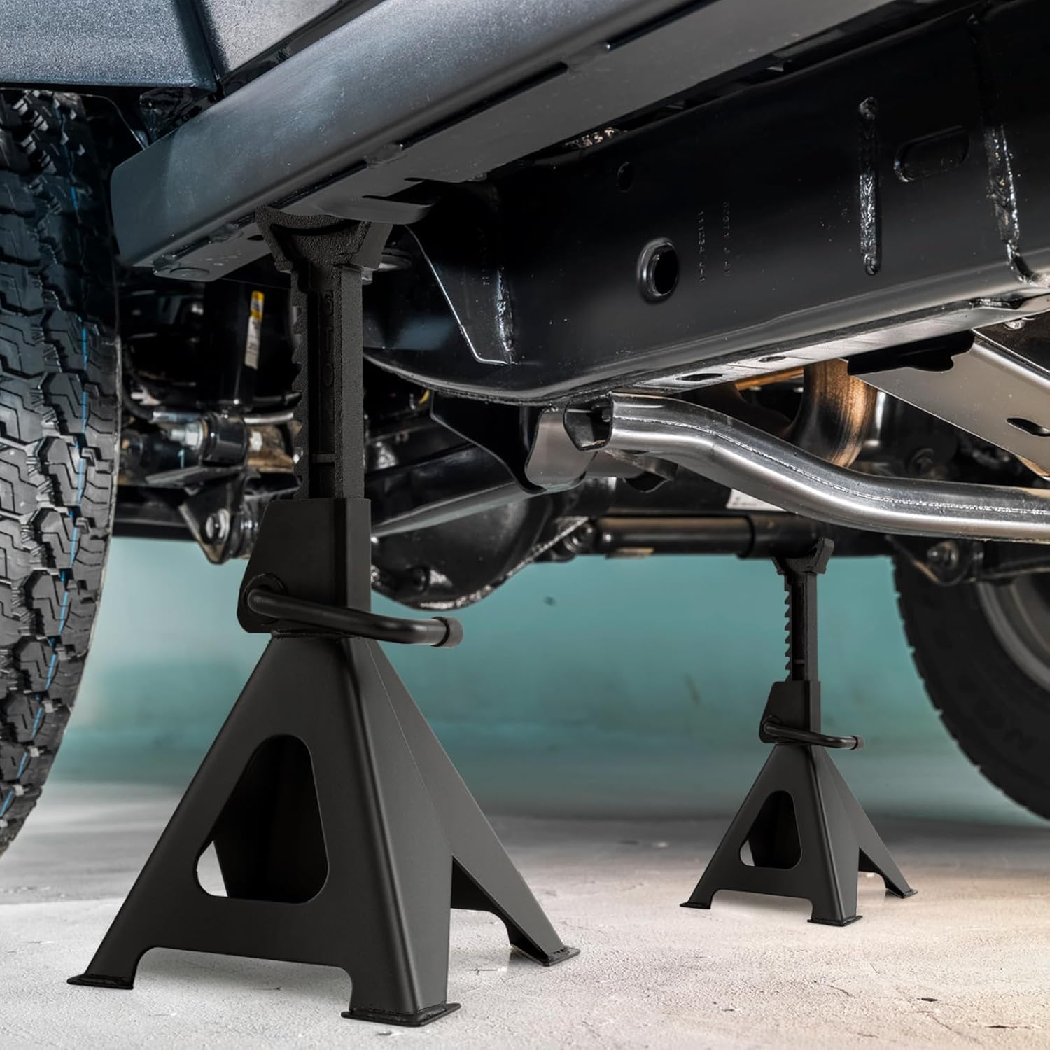 6 Ton Jack Stands, 2 Pieces Under Hoist Jack Stand Adjustable Lift Jack, Heavy Duty Steel Jack for Car, Truck, Small SUV & Boat Trailer