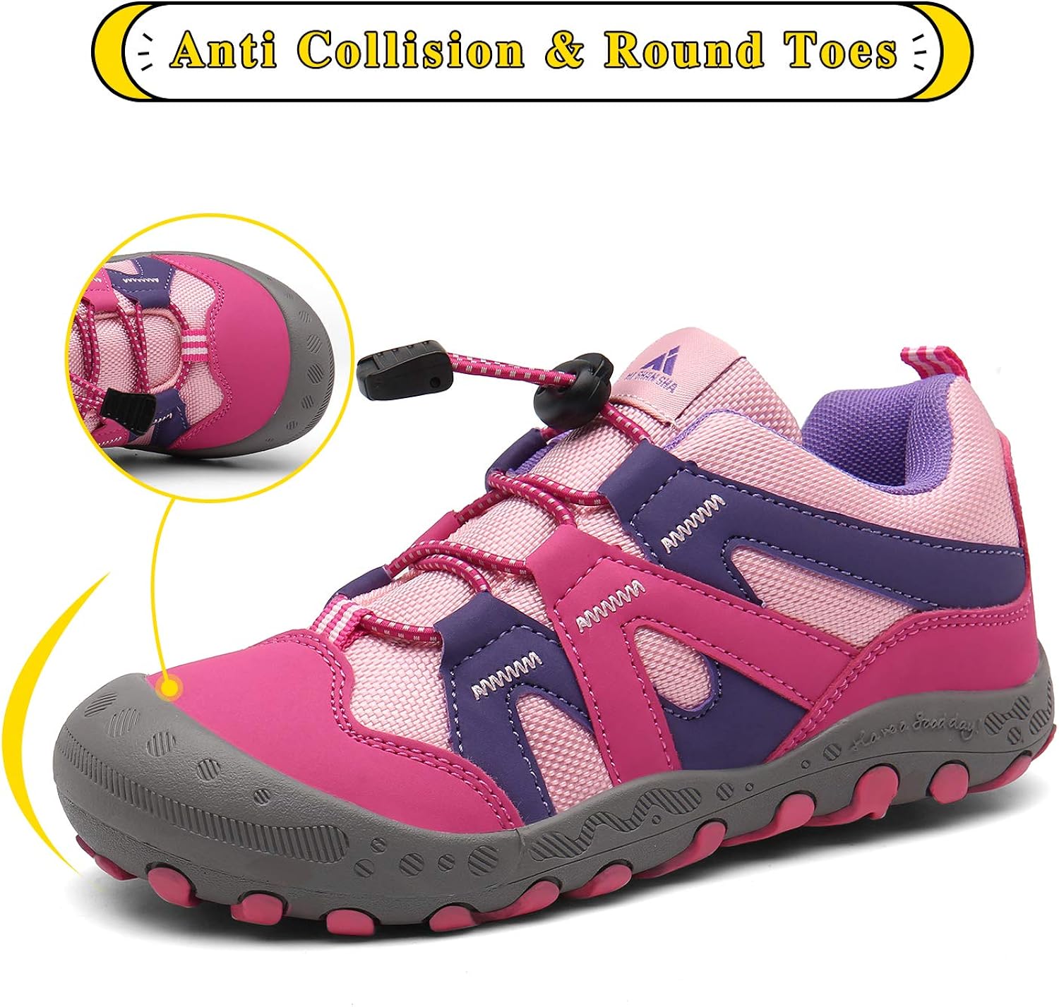  | Mishansha Outdoor Hiking Trekking Walking Shoes Oxford Fabric Sneaker Youth Casual Ankle Boots Buckle Rose Toddler 8.5 | Hiking Boots