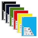 E-CLIPS USA Graph Paper Notebook, Spiral Graph Paper Notebook, Grid Notebook, Quad Ruled Notebook, 8 x 10.5, 4 x 4 Square Per Inch, (6 Pack)