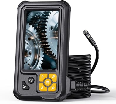 TOWODE Dual-Lens Endoscope Borescope   4.3 Inch Screen & 5m Cable, Full HD 1080P Portable Inspection Camera, IP67 Waterproof, Adjustable LED Lights with Mirror/Magnet/Hook for Industrial & Home Use