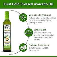 Vista 4 de De La Rosa Aceite de aguacate 100% puro, Kosher para Pascua, vegano, sin OMG y sin gluten, ideal para cocinar con alto punto de humo, primer aceite