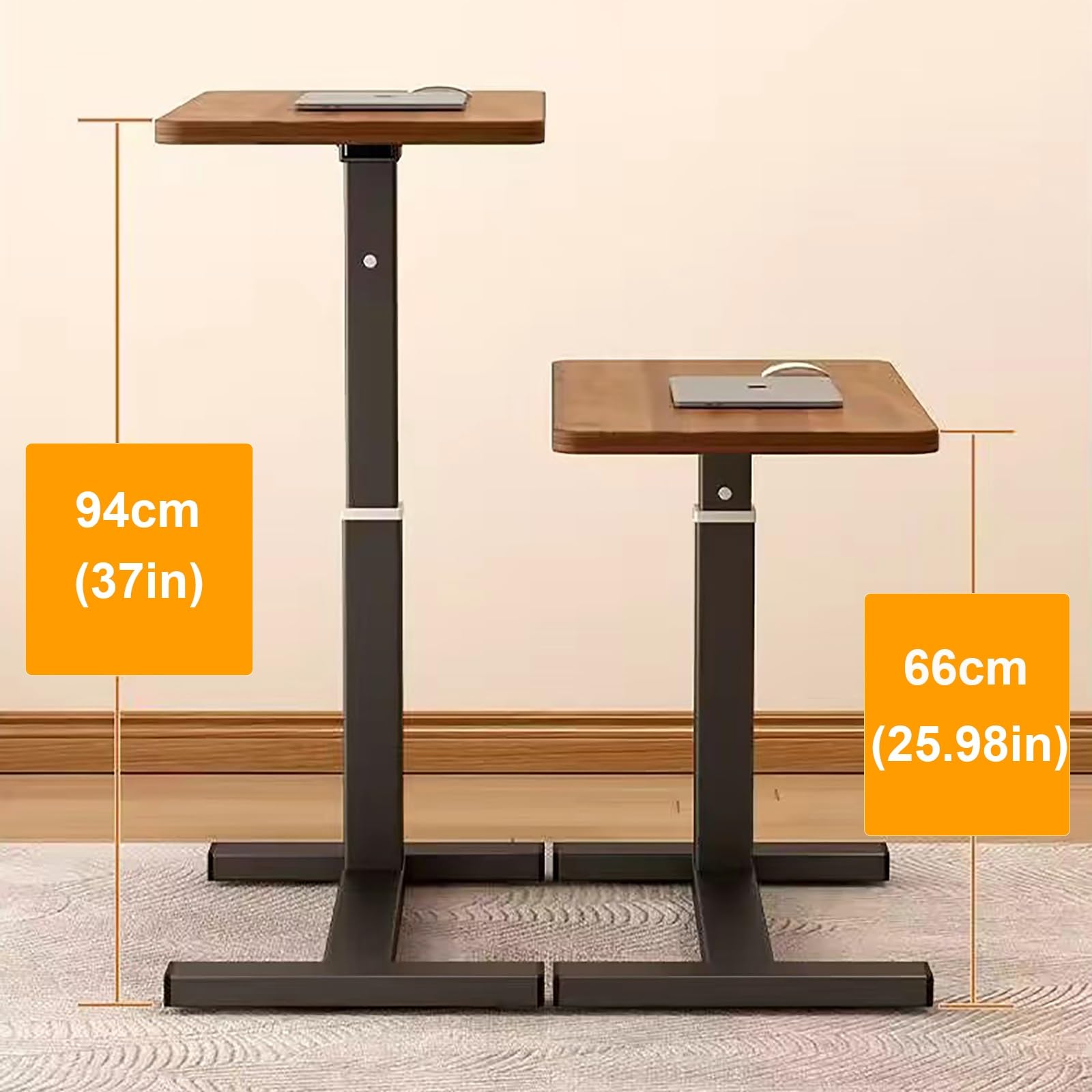 Tavolo da studio regolabile in altezza per casa e ufficio, controllo manuale dell'altezza, ideale per lavori a distanza (grigio, 2,60 cm)