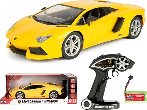 Lamborghini Aventador 110 Remote Control Sports Car, 2.4GHz, Full-Function | Officially Licensed Model Measures 16 x 7.5 x 4 in, Includes Rechargeable Car Battery; Remote Needs 3 AA, Ages 6+