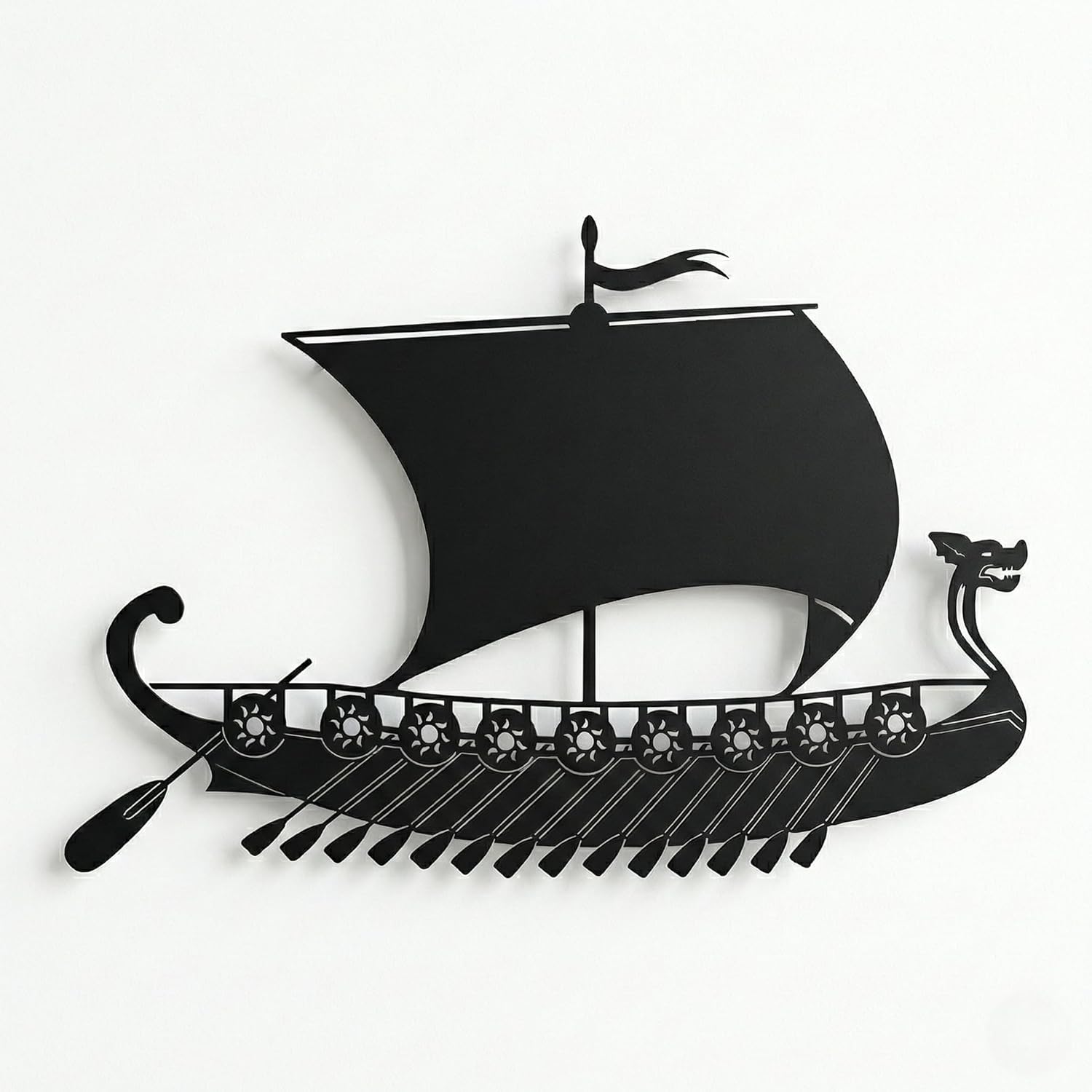 DEKADRON Metal Wall Decor, Metal Viking Ship Decor, Nordic Symbols Vintage Ship Art, Home Decoration, Metal Ship Sign, Wall Hangings (30" W x 21" H / 75x52cm)