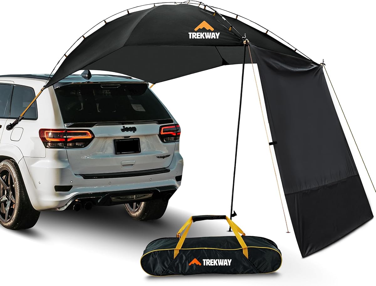 Toldo portátil impermeable para vehículos Trekway | Toldo desplegable | Parasol con pared de privacidad exterior | Ideal para acampar| Playa| Picnics| Etc.| Se adapta perfectamente al coche | SUV| Jeep| Etc.
