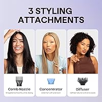 Vista 17 de Wavytalk Secador de pelo, secador de pelo iónico soplado para cabello rizado con difusor, secado rápido de 1875 W con tecnología de cerámica, 3