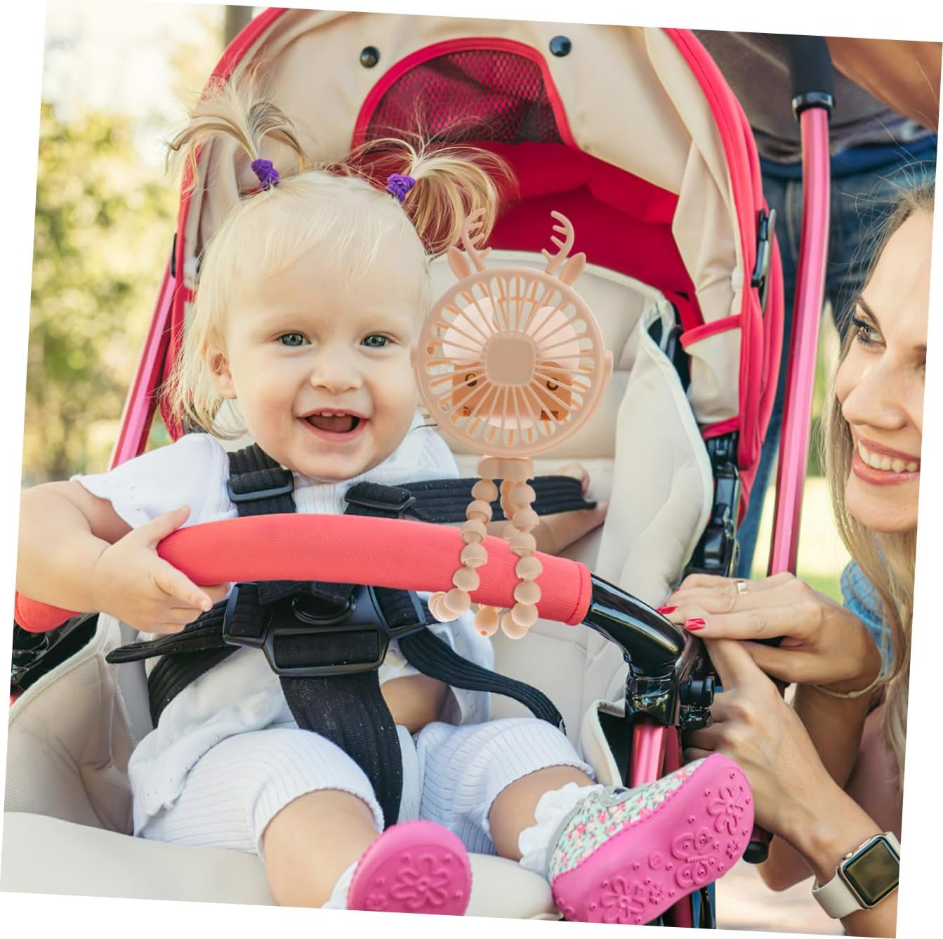 balacoo Portable Stroller Fan 3 Speeds Handheld Mini Fan for Baby Office Dorm Whisper -on for Travel